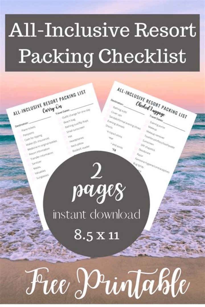 All-Inclusive Resort Packing List PDF for Stress-Free Travel