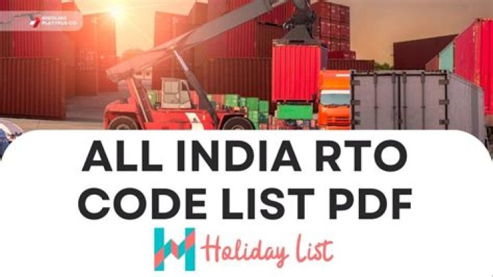 All India RTO Code List 2019 PDF for Instant Download