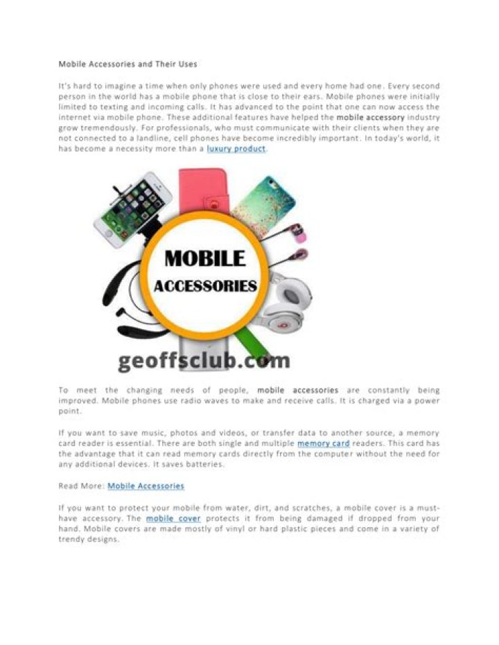 All Mobile Accessories List PDF: Complete Guide to Phone Gear