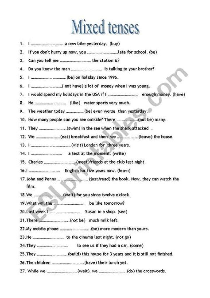 All Tenses Exercises with Answers PDF – Practice & Master Grammar