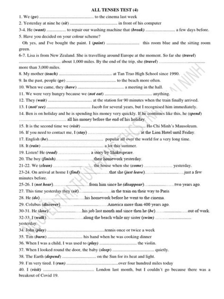 All Tenses Test PDF: Master Grammar with Instant Practice