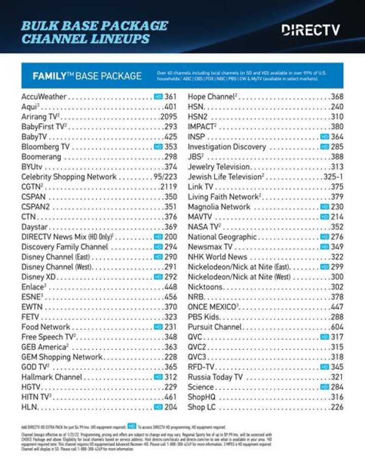 All TV Channel Package Price List PDF – Compare Channels & Costs