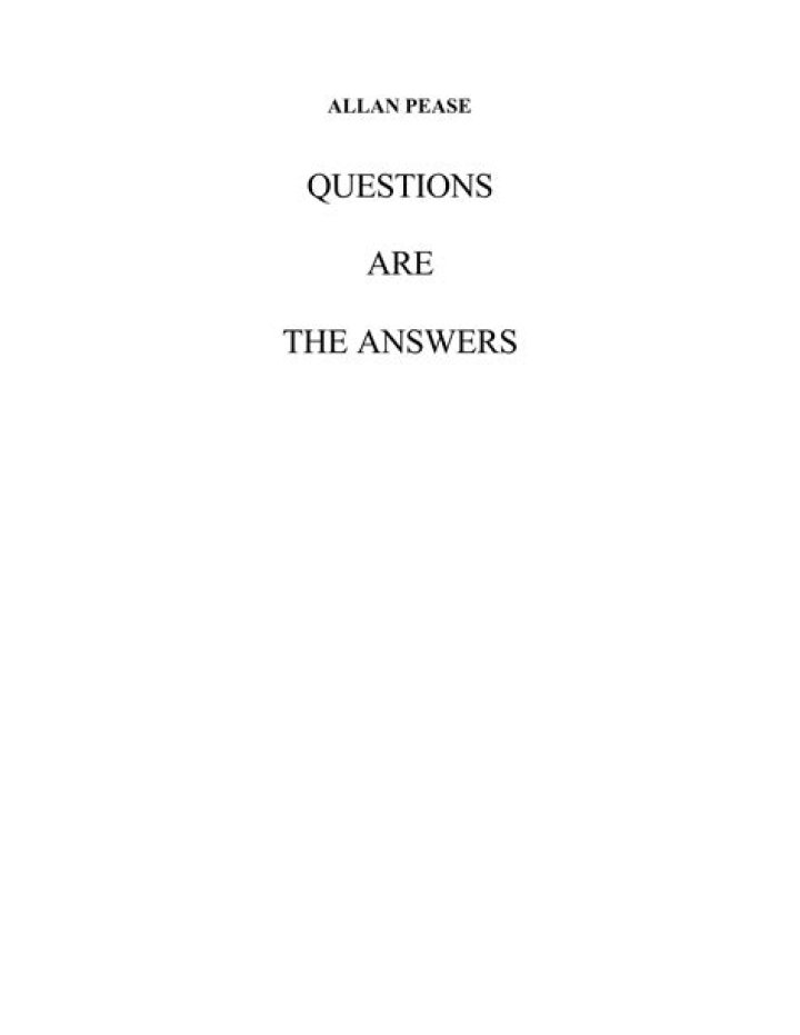 Allan Pease’s Questions Are the Answers PDF Free Download