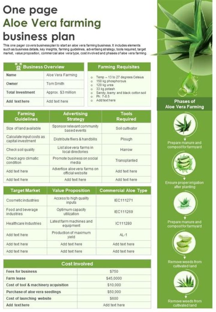 Launch Your Aloe Vera Farm: Step-by-Step Business Plan PDF