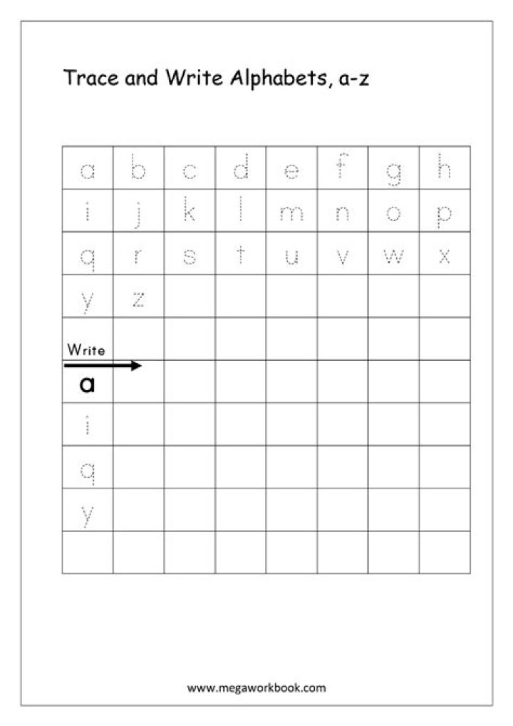 Free Printable Alphabet A to Z Worksheet PDF for Kids