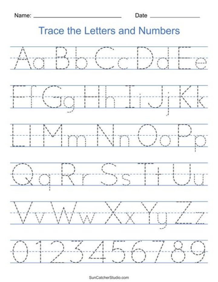 Free Alphabet and Number Tracing Worksheets PDF for Kids