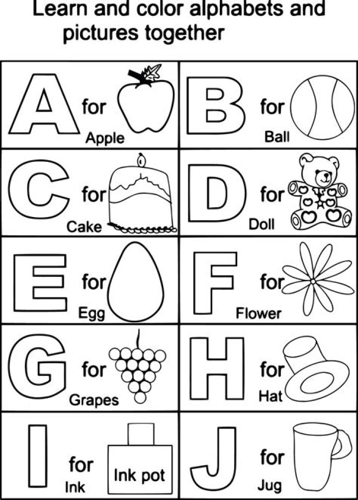 Free Alphabet Coloring Worksheets for Kindergarten PDF