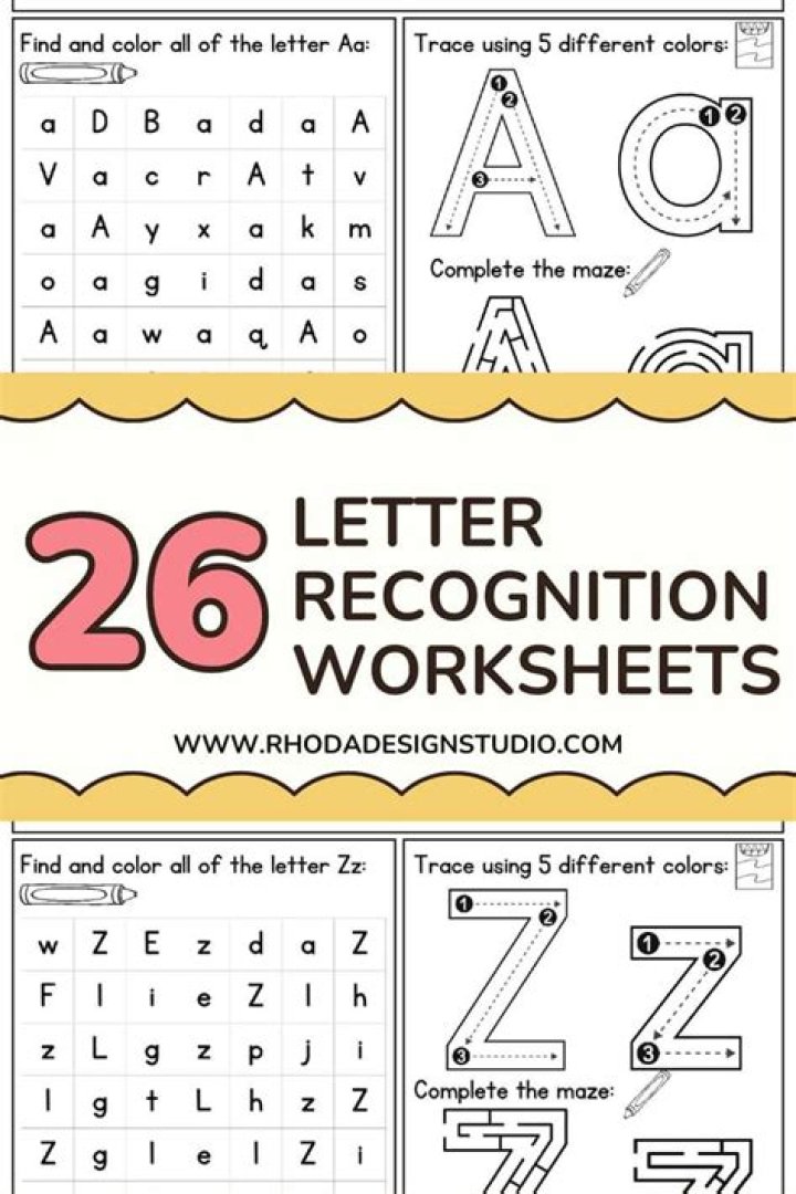 Alphabet Recognition Worksheets PDF for Kids