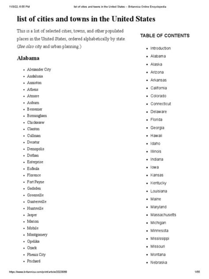 Alphabetical List of Montana Towns PDF Download