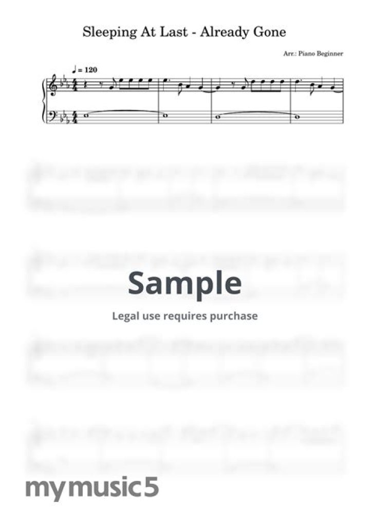 Download Last Piano Sheet Music PDF – Already Ready to Sleep with Melody