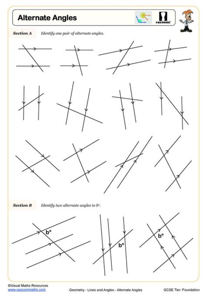 Alternate Angles Worksheet PDF – Free Printable Geometry Practice