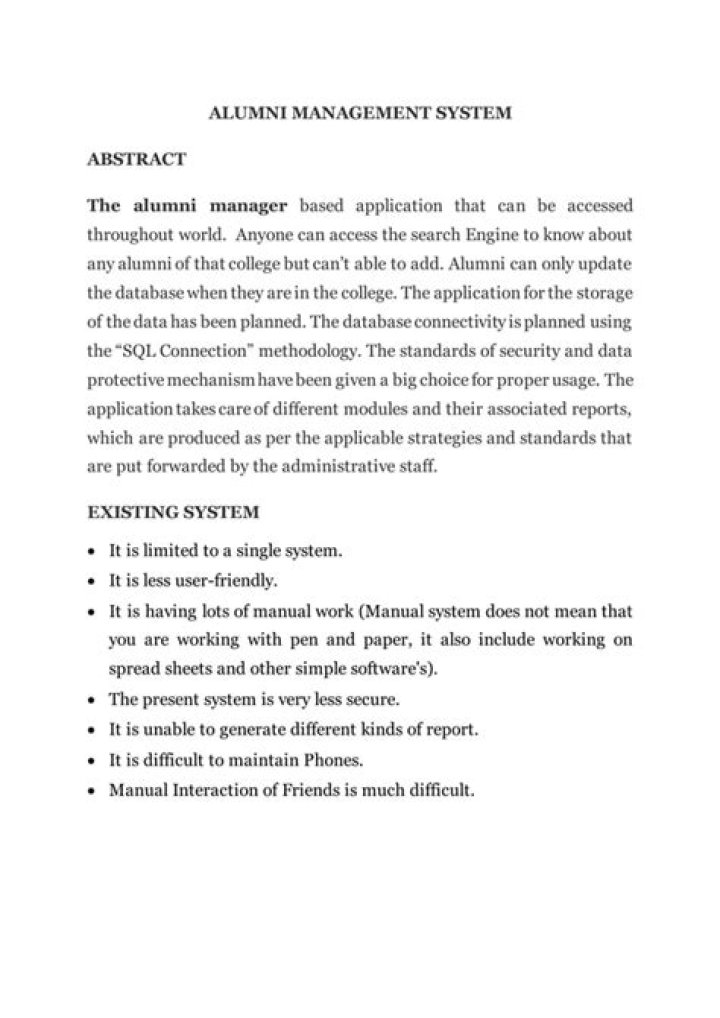 Comprehensive Alumni Management System Documentation PDF Guide