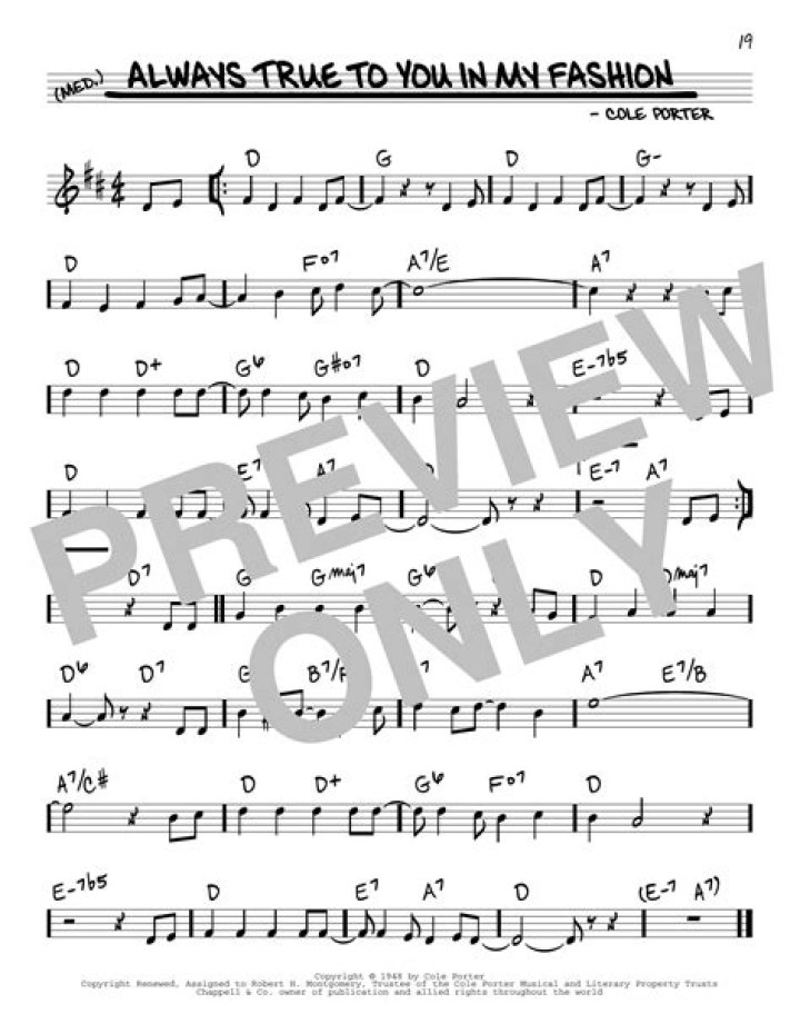 Always True to You: Timeless Fashion Sheet Music PDF