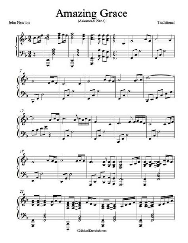 Free Amazing Grace Piano Sheet Music PDF – Download Instantly