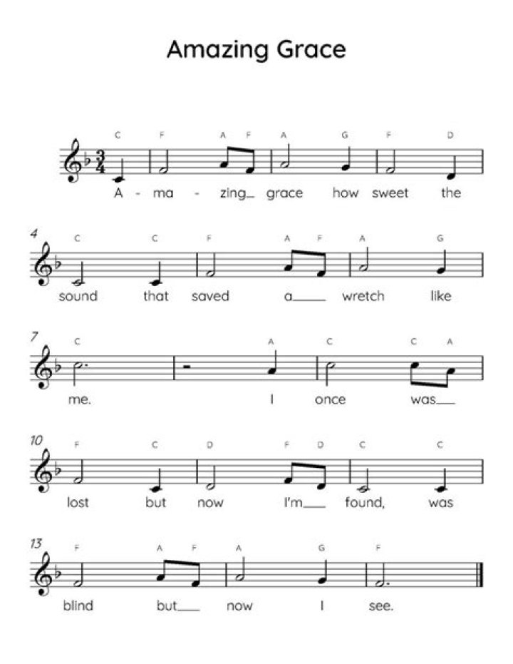 Amazing Grace Piano Solo Sheet Music PDF – Download Now