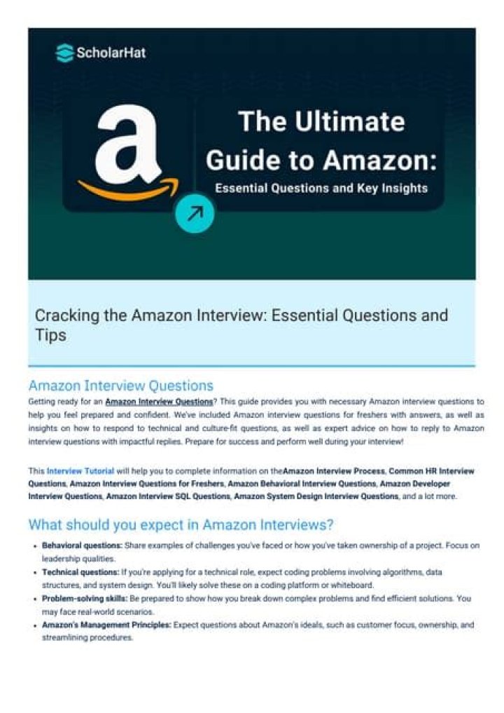 Amazon Interview Question Filetype PDF: How to Ace Technical & Behavioral Questions