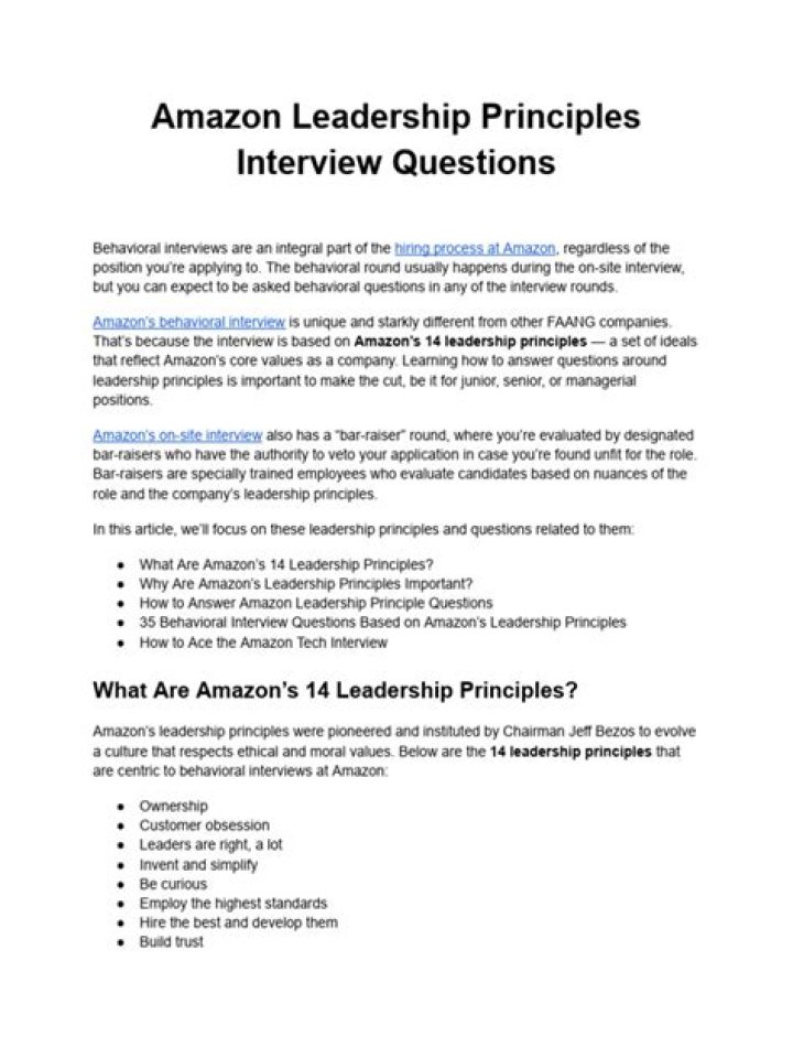 Amazon Leadership Principles Interview Questions PDF: Expert Guide