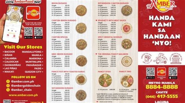 2024 Ambers Menu Price List PDF – Updated Cost Guide & 2024 Deals