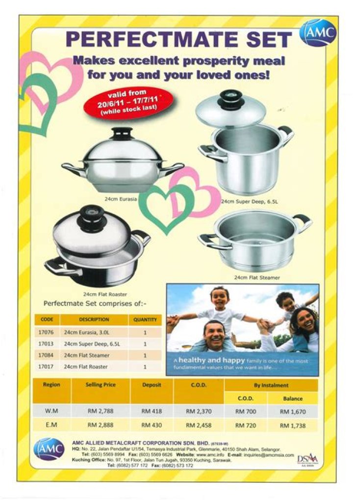 AMC Cookware Malaysia Price List PDF – Affordable High-Quality Kitchenware