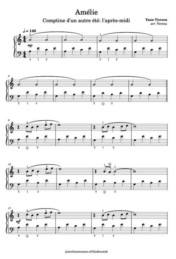 Download Amélie Piano Sheet Music PDF Instantly