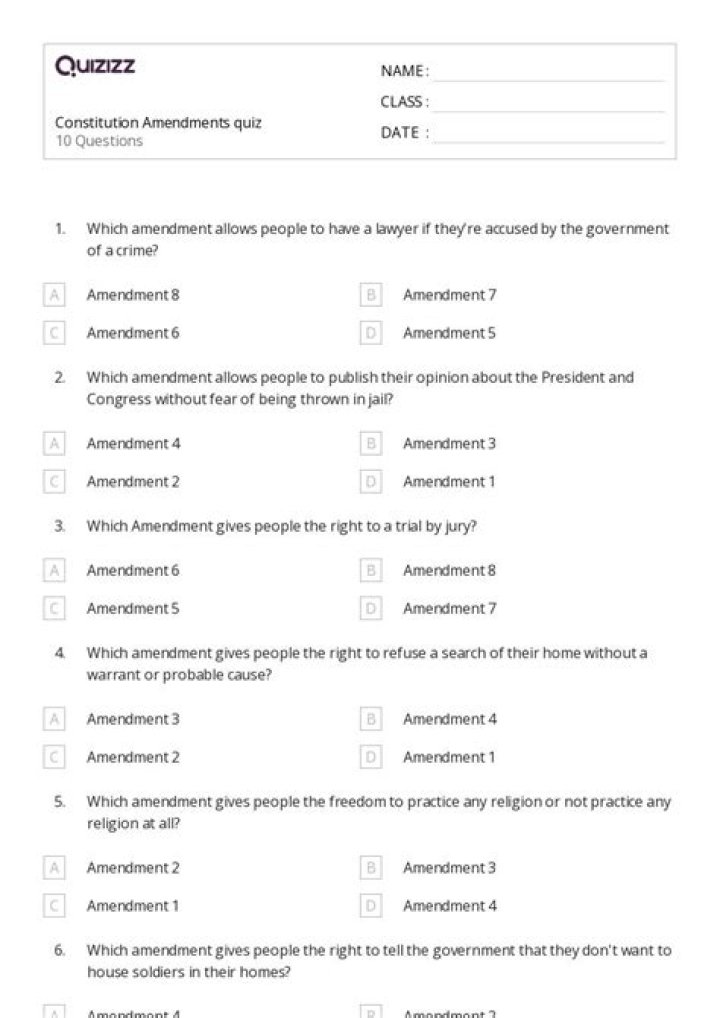 Amendments Test PDF: Official Guide & Sample Tests