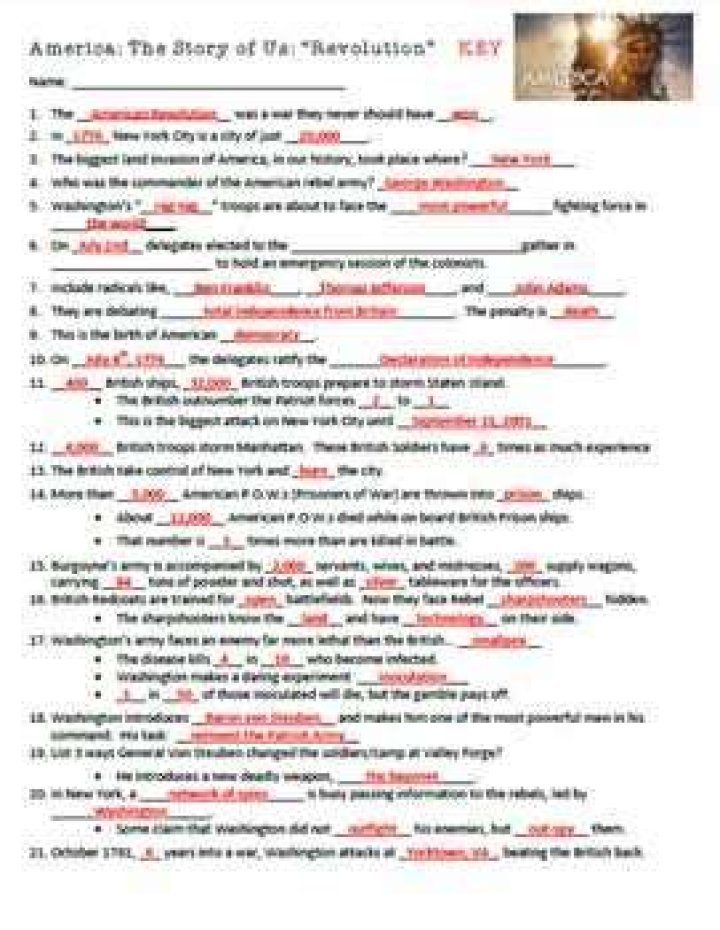 America's Story of Us Bust Worksheet PDF: Classroom Lesson & Analysis
