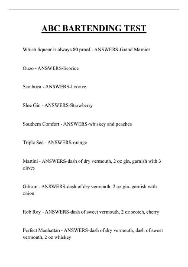 Pass the American Bartender Test: Download the Official PDF