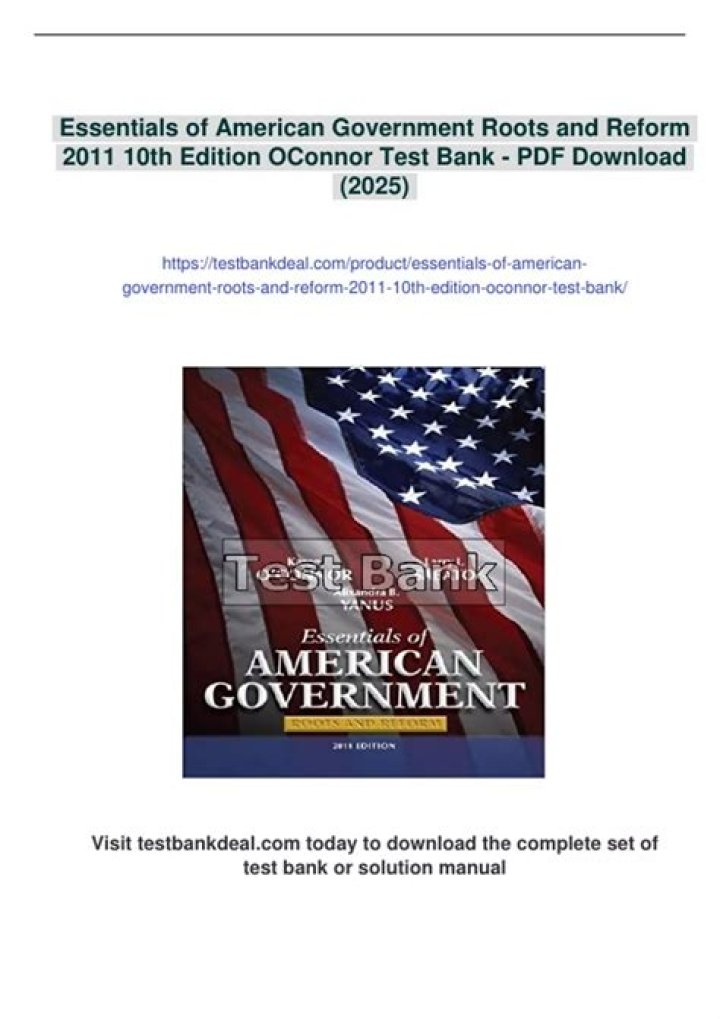 American Government Roots & Reform Test Bank PDF – Study Guide