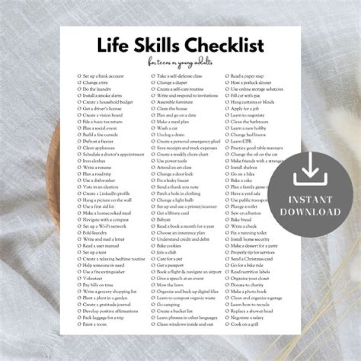 American Housewife Essential Life Skills List PDF for Daily Living