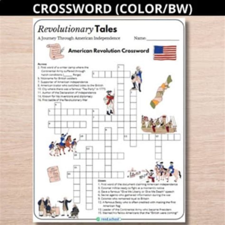 American Revolution Crossword Puzzle Answers PDF – Free Printable