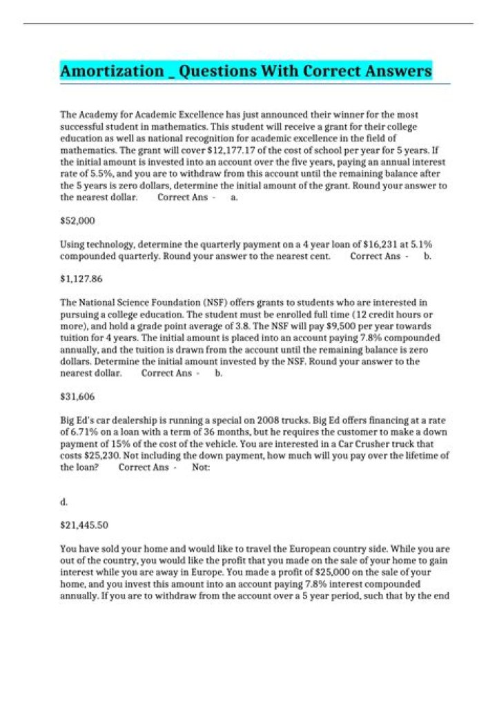 Amortization Questions and Answers PDF: Expert Guidance on Mortgage & Loan Payments