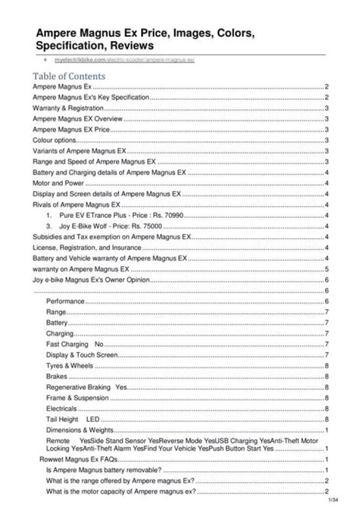 Ampere Magnus Spare Parts Price List PDF – Download Instantly