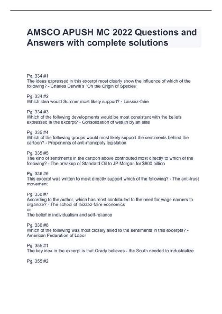 AMSCCO APUSH 4th Edition Answer Key PDF with Step-by-Step Solutions
