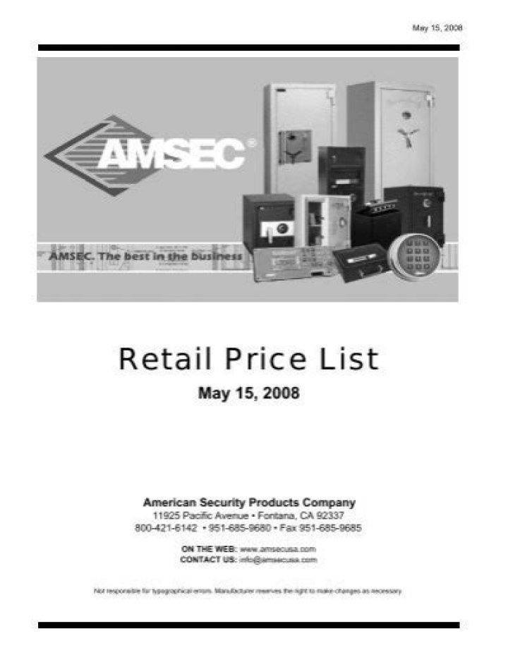 AMSEc Price List PDF Download Now