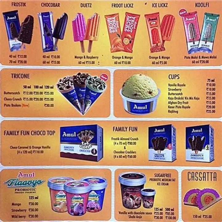 Amul Ice Cream Price List 2018 PDF – Affordable Prices & Savings
