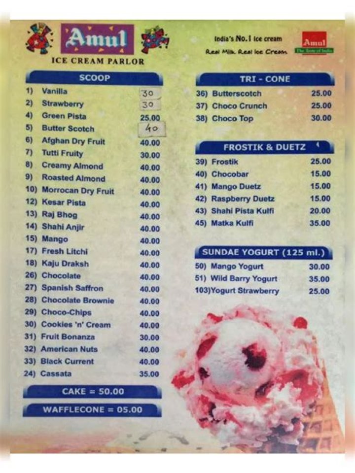 Amul Ice Cream Price List PDF: Check Current Prices Easily