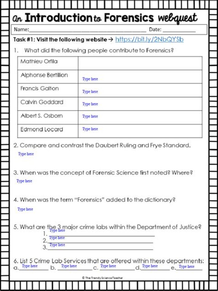 Introduction to Forensics WebQuest: Answer Key PDF for Study Success