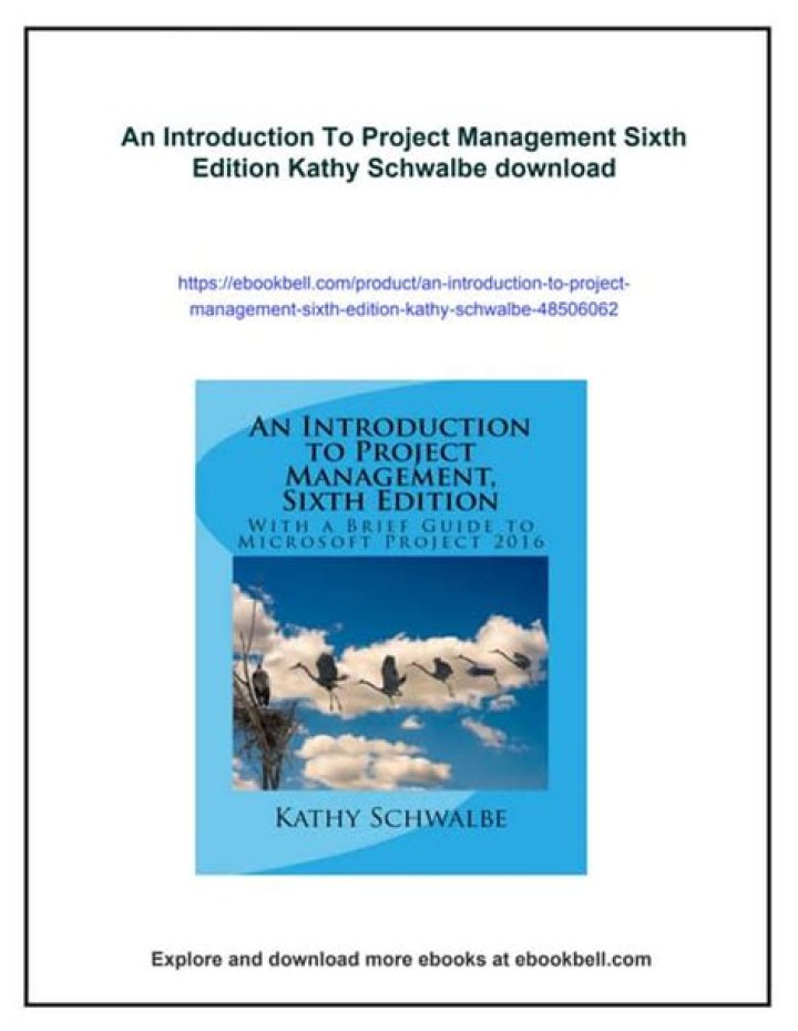 An Introduction to Project Management 6th Edition by Kathy Schwalbe PDF Guide