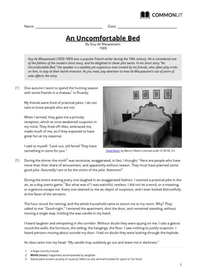 Find the Answer to an Uncomfortable Bed – Answer Key PDF