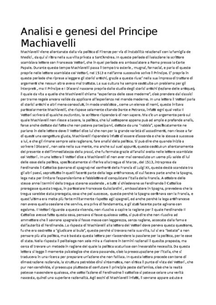 Analisi del Testo Machiavelli PDF: Approfondimento Strategico e Critico