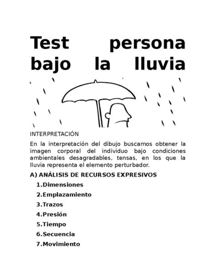 Análisis Profundo del Test Persona Bajo la Lluvia PDF: Guía Completa