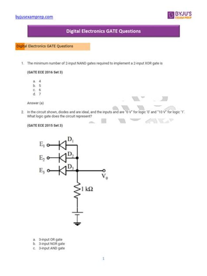 Analog Electronics Gate Questions & Solutions PDF – Expert Answers