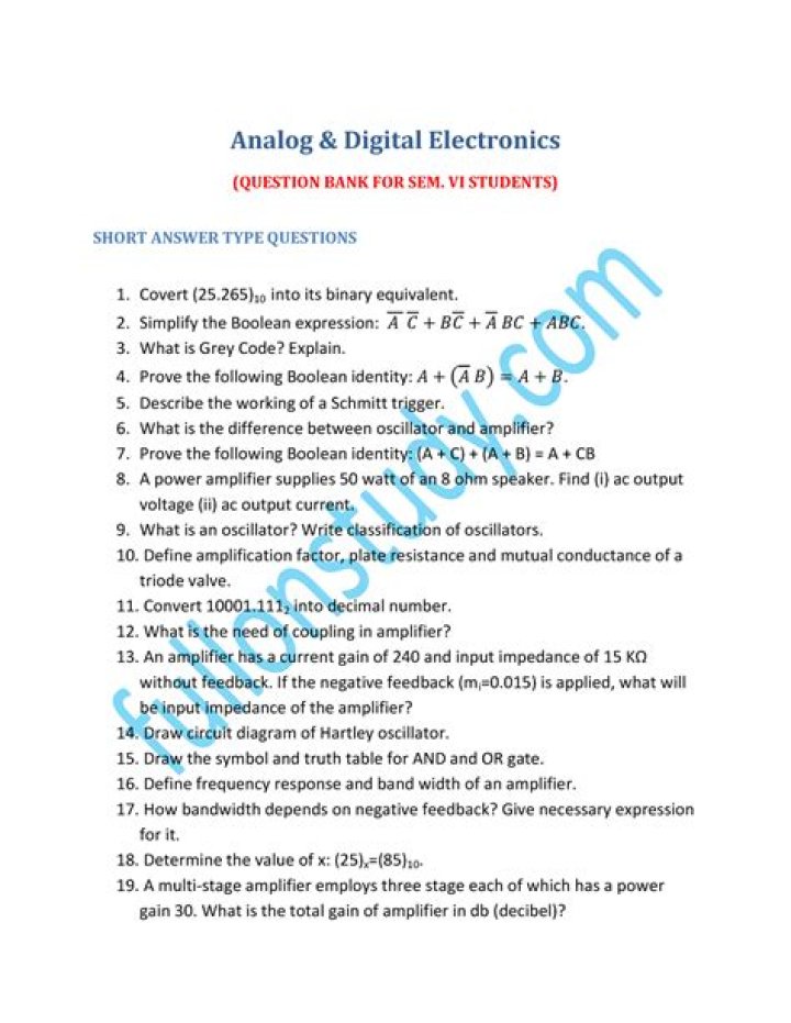 Analog Electronics Questions and Answers PDF: Expert Guide