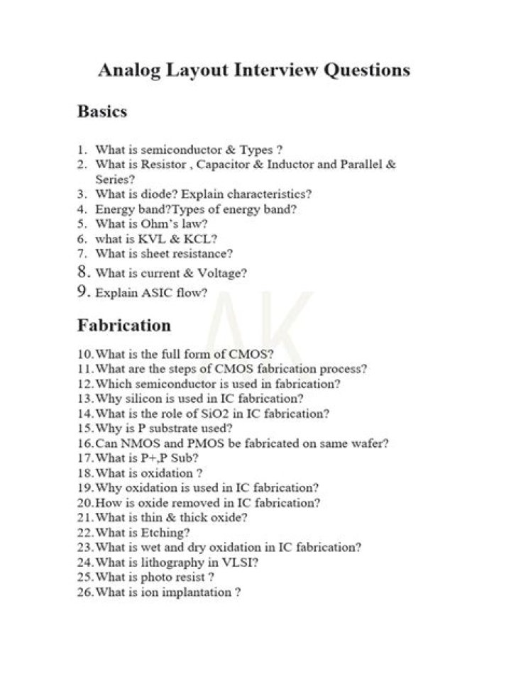Analog Interview Questions PDF for Effective Job Interviews