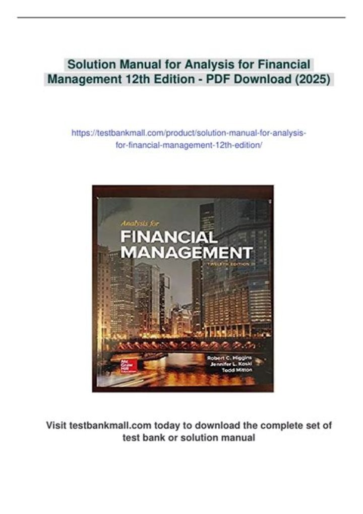 Analysis for Financial Management 12th Edition: PDF Download & Expert Insights
