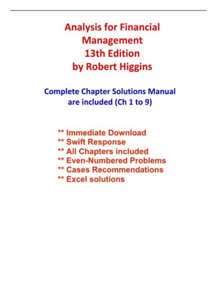 Analysis for Financial Management 13th Edition PDF Free Download