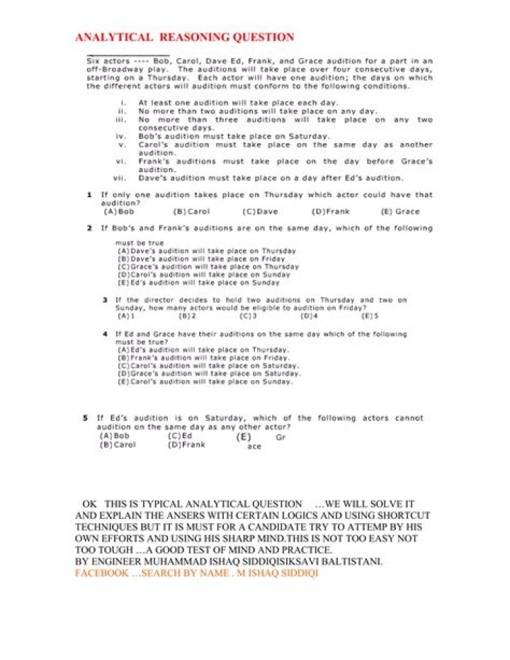 Master Analytical Reasoning Questions with Solutions PDF