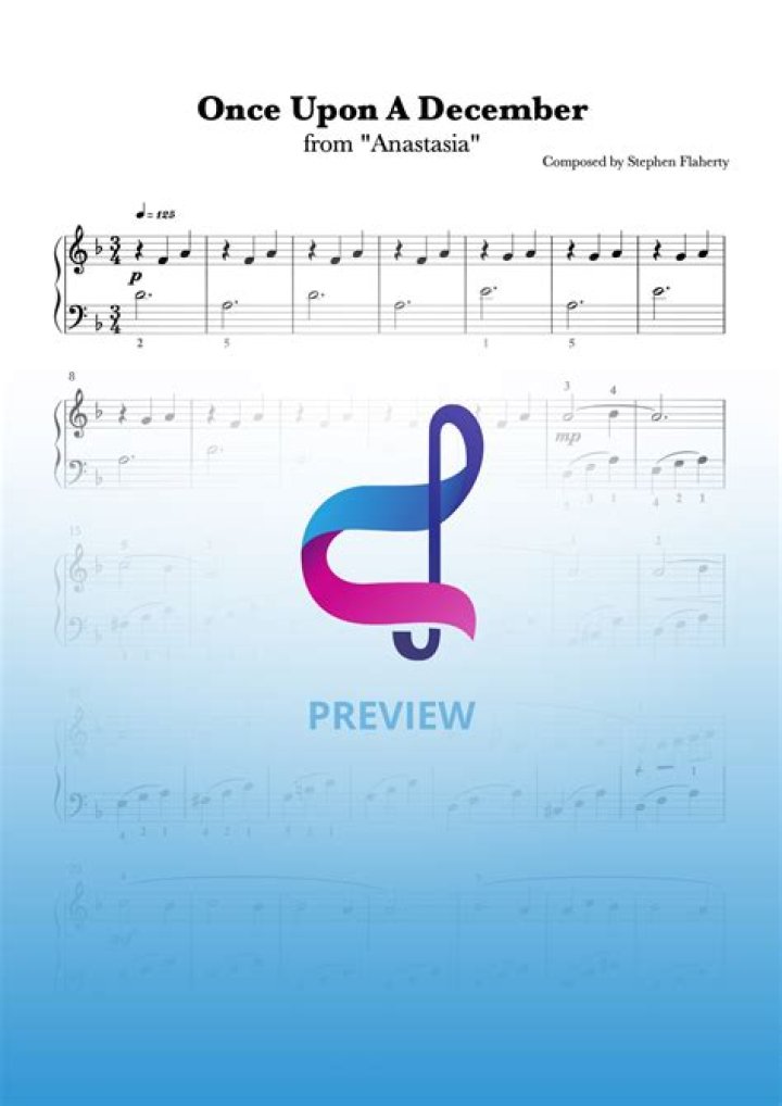 Anastasia Once Upon a December Piano Sheet Music PDF