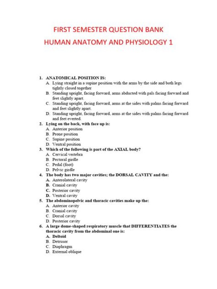Anatomy and Physiology Question Bank PDF – Perfect for Exam Prep