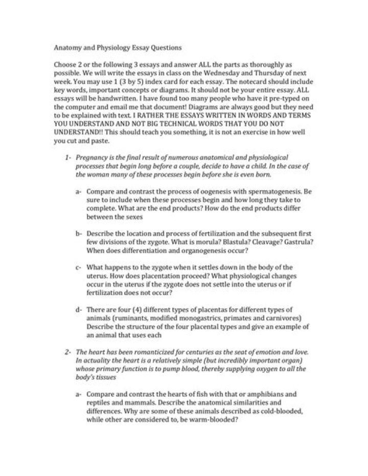Anatomy Essay Questions and Answers PDF – Study Guide & Practice